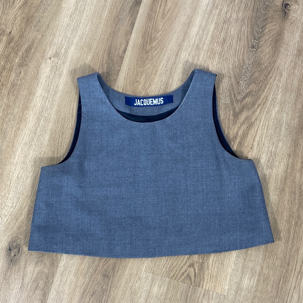 Jacquemus Charcoal Sleeveless Crop Top size small EU 36
